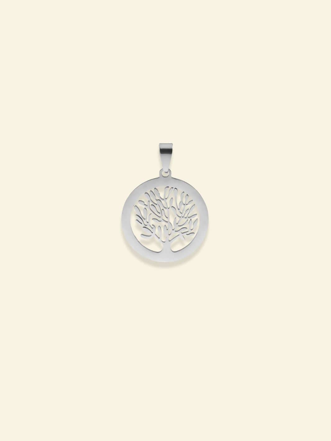 Arbre de Vie Acier Pendentif Argent