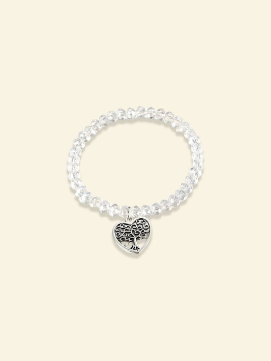 Arbre de Vie Bracelet Perle Blanc