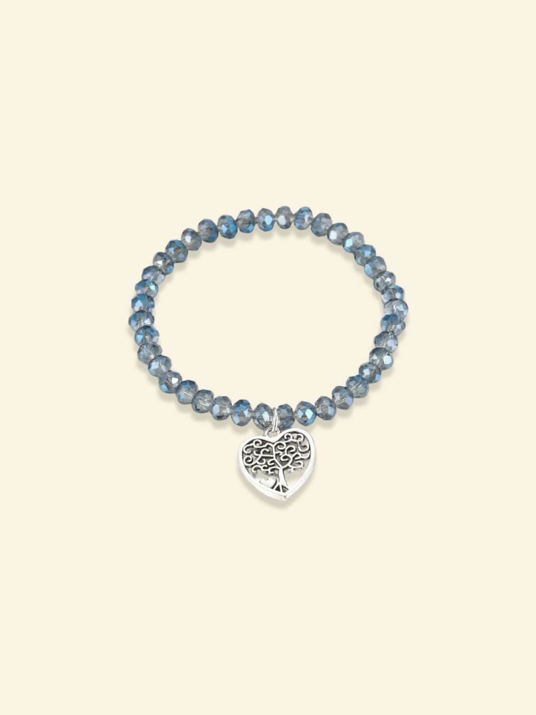 Arbre de Vie Bracelet Perle Bleu clair