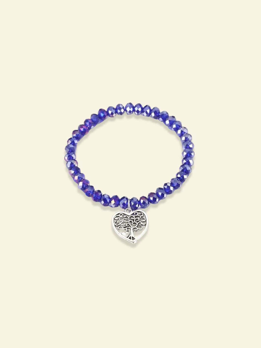 Arbre de Vie Bracelet Perle Bleu royal