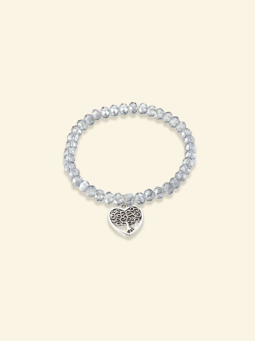 Arbre de Vie Bracelet Perle Gris