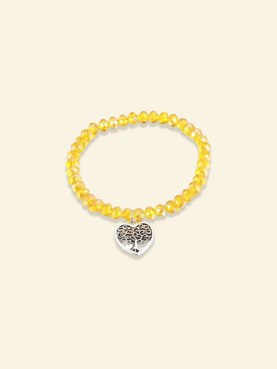 Arbre de Vie Bracelet Perle Jaune