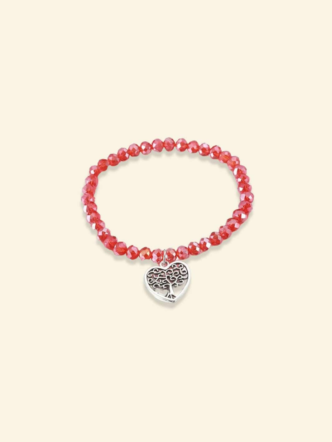 Arbre de Vie Bracelet Perle Rouge