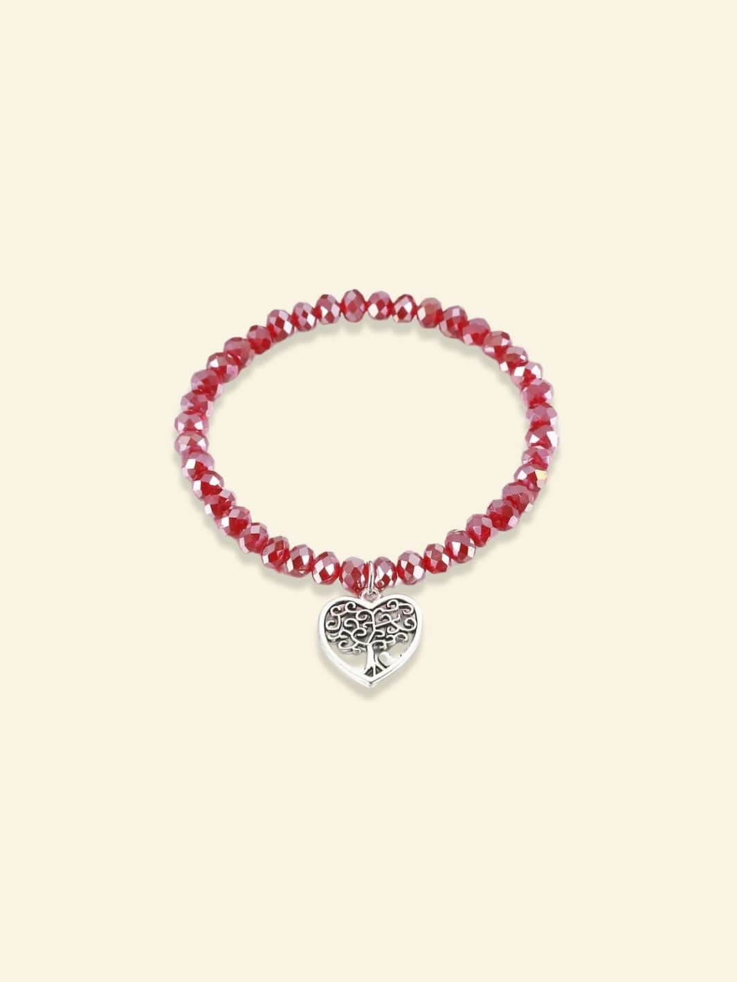 Arbre de Vie Bracelet Perle Vin