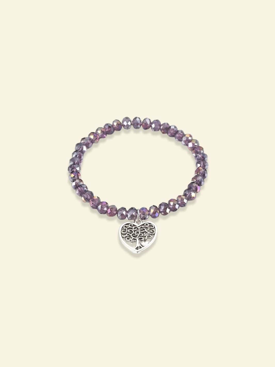 Arbre de Vie Bracelet Perle Violet