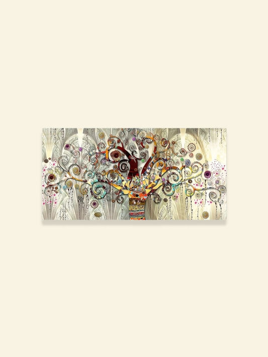 Arbre de Vie Klimt Peinture sur Toile Peinture sur toile / 20X40cm - Sans cadre