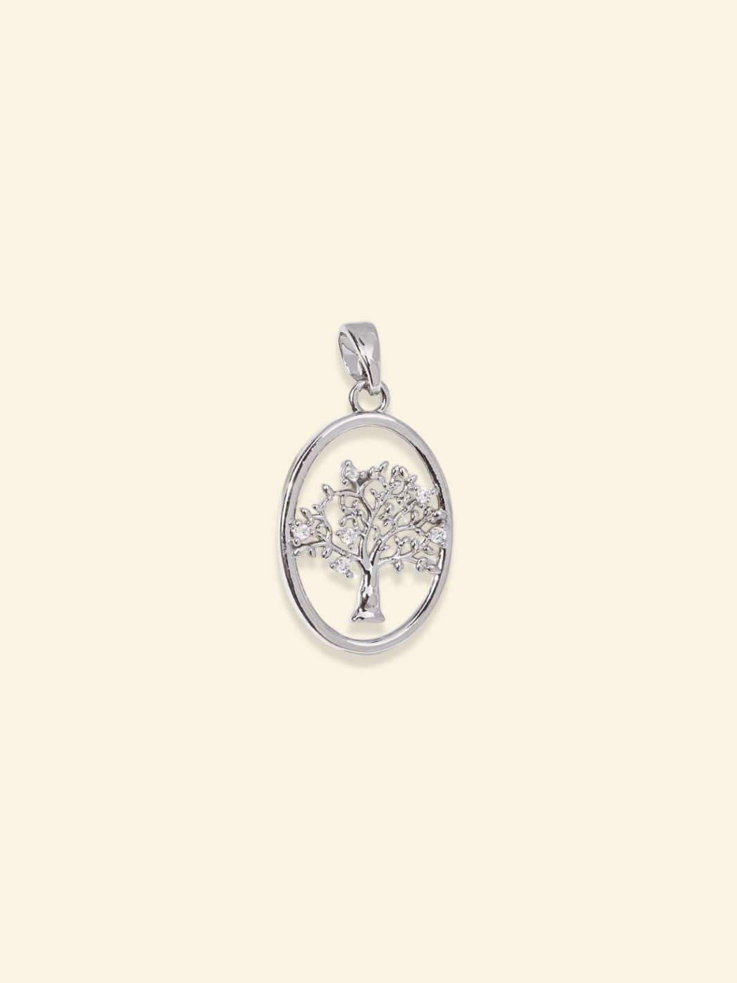 Arbre de Vie Pendentif Or Plaqué rhodium