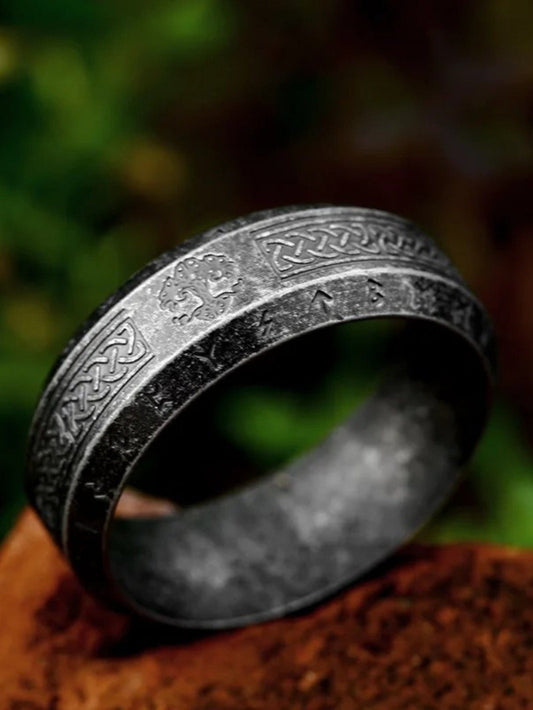 Bague Arbre de Vie Acier Grise 7