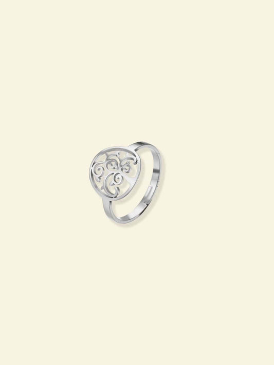 Bague Arbre de Vie Femme Acier Argent