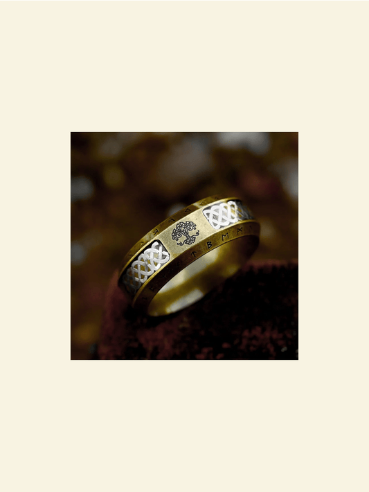 Bague Arbre de Vie Homme Doré 7