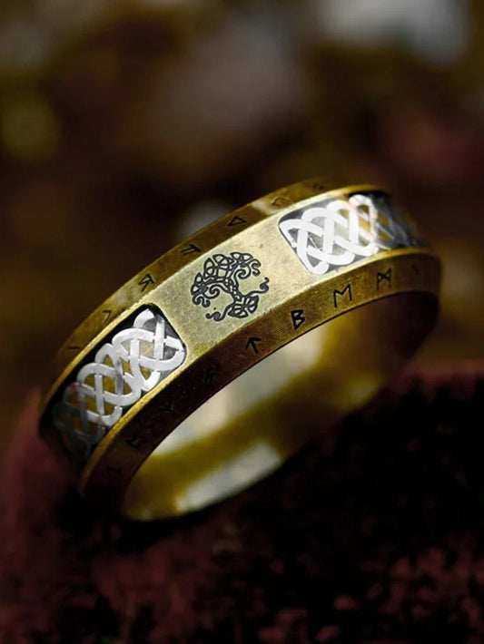 Bague Arbre de Vie Homme Doré 7