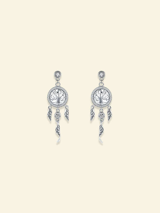 Boucles d'Oreilles Arbre de Vie Argent