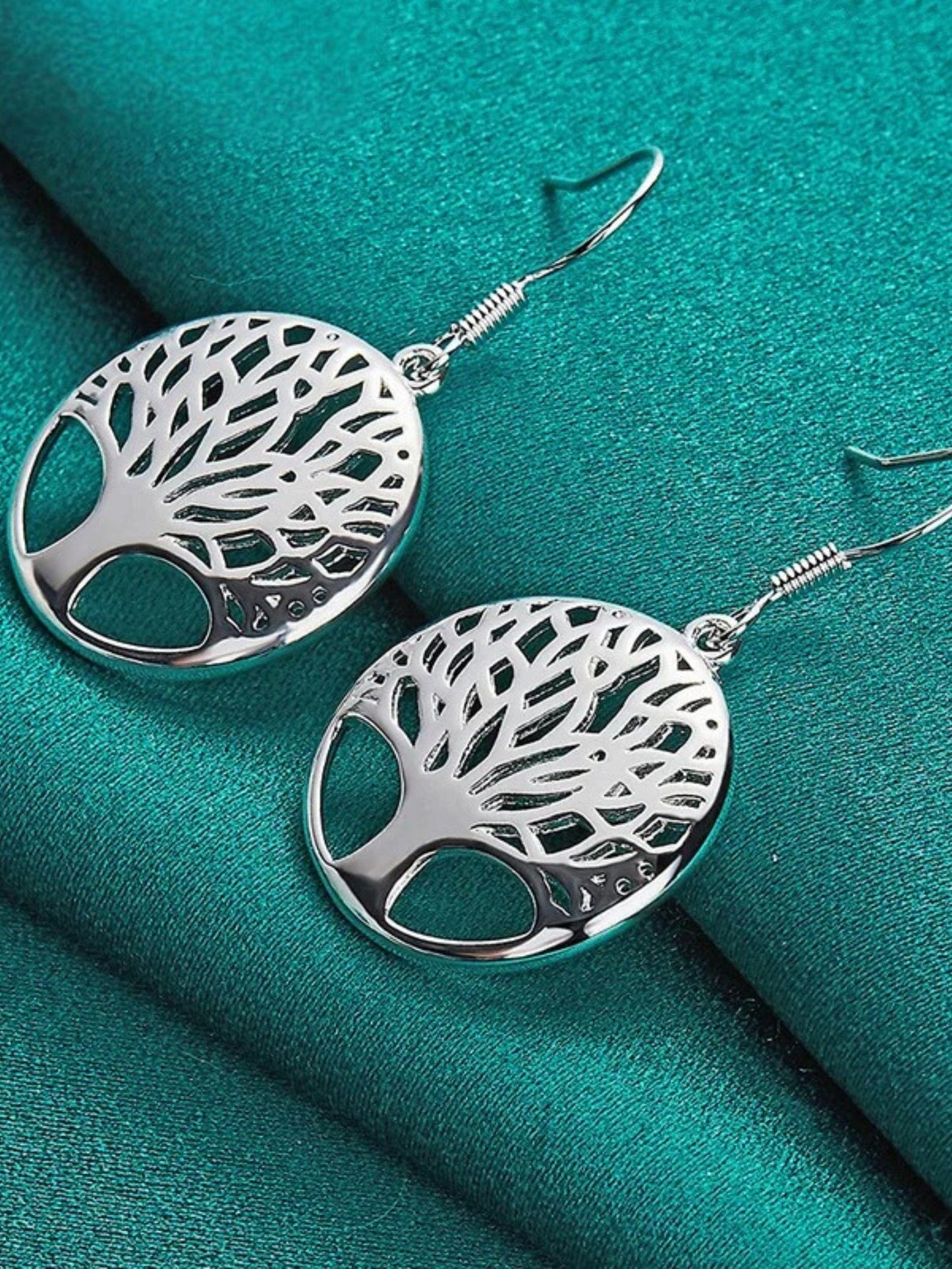 Boucles d'Oreilles Arbre de Vie Argent Sterling