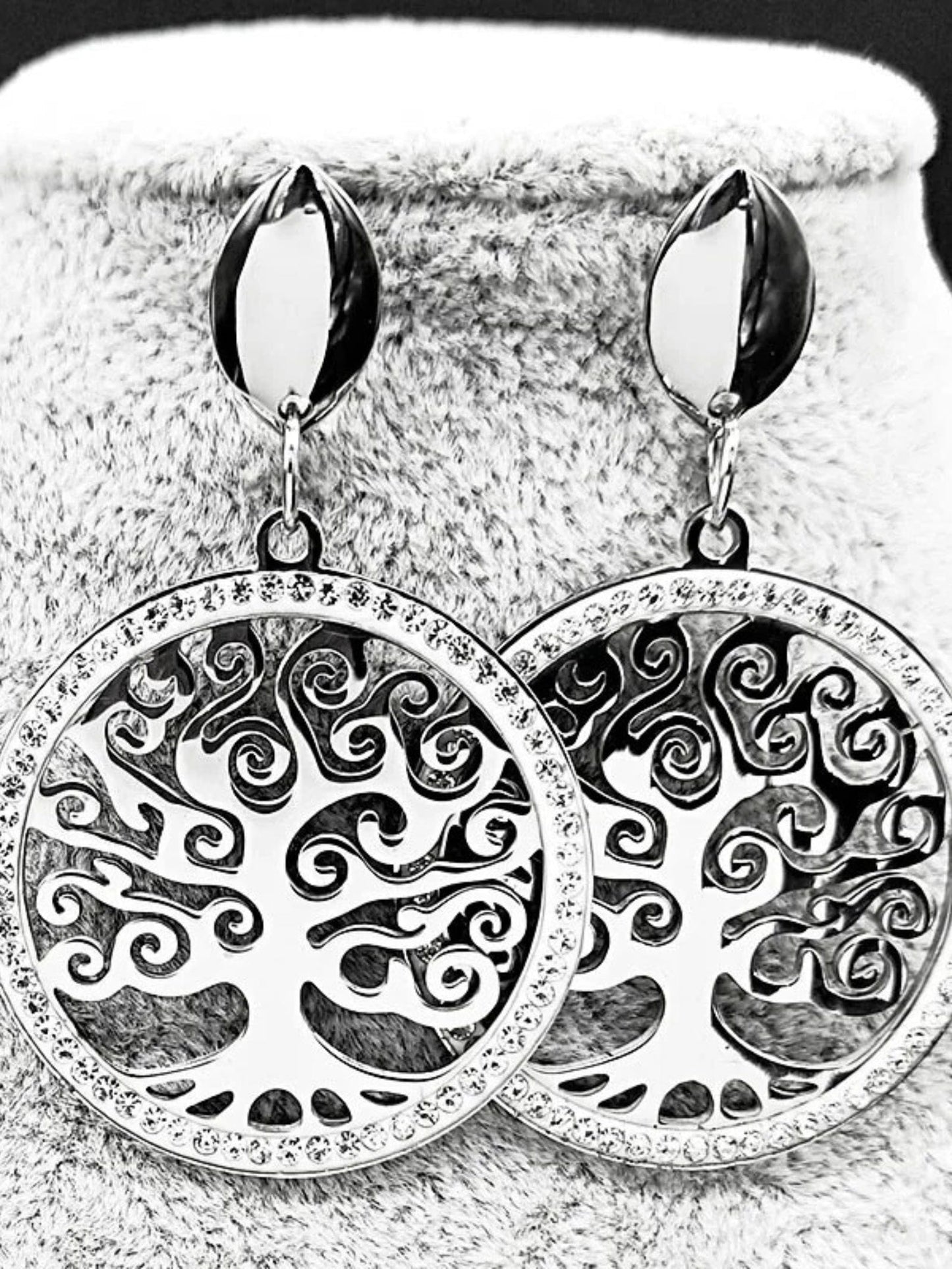 Boucles d'Oreilles Arbre de Vie Argenté