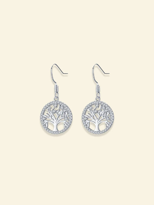 Boucles d'Oreilles Arbre de Vie en Argent