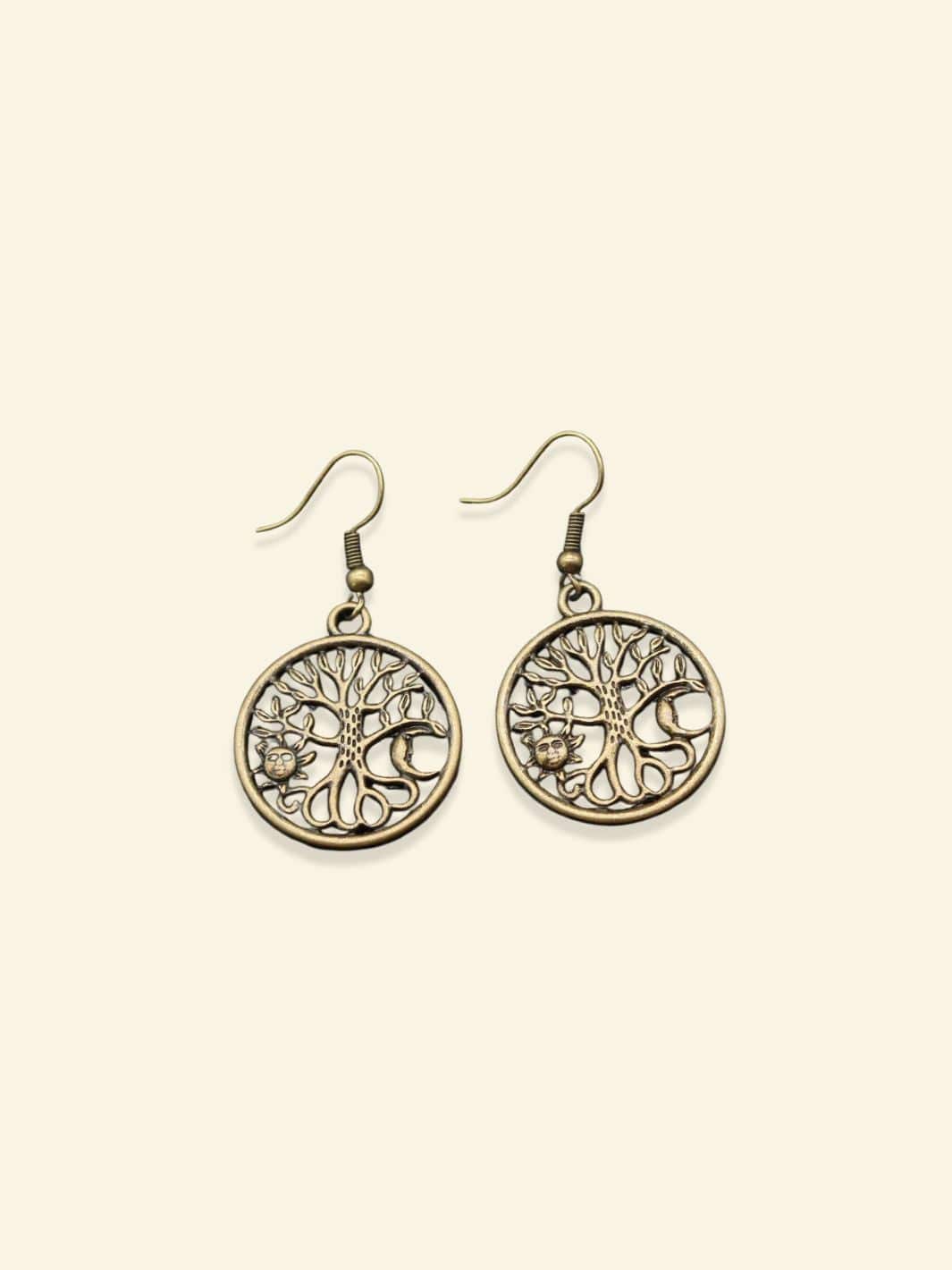 Boucles d'Oreilles Arbre de Vie Vintage