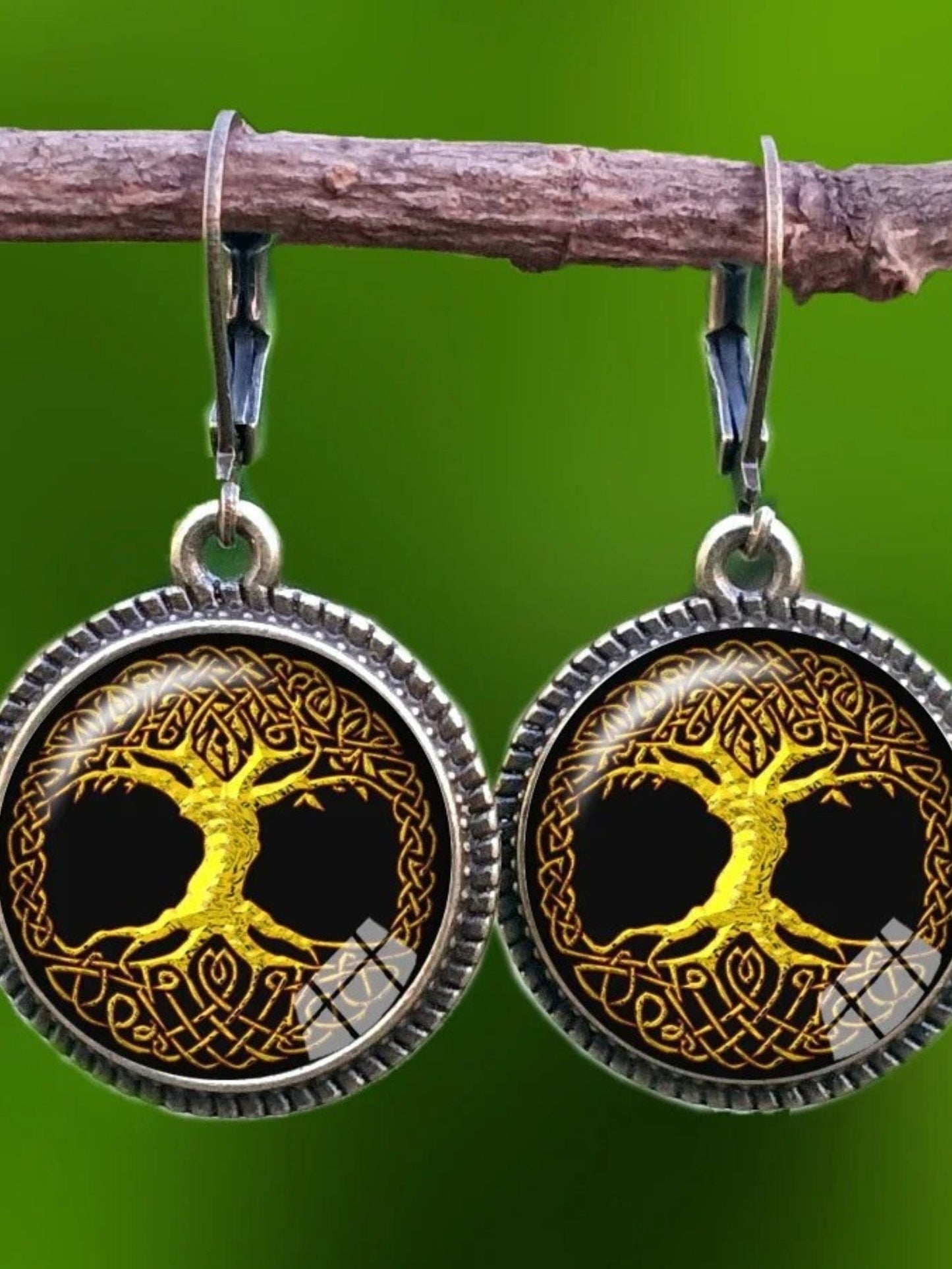 Boucles d'Oreilles Pendantes Arbre de Vie 10