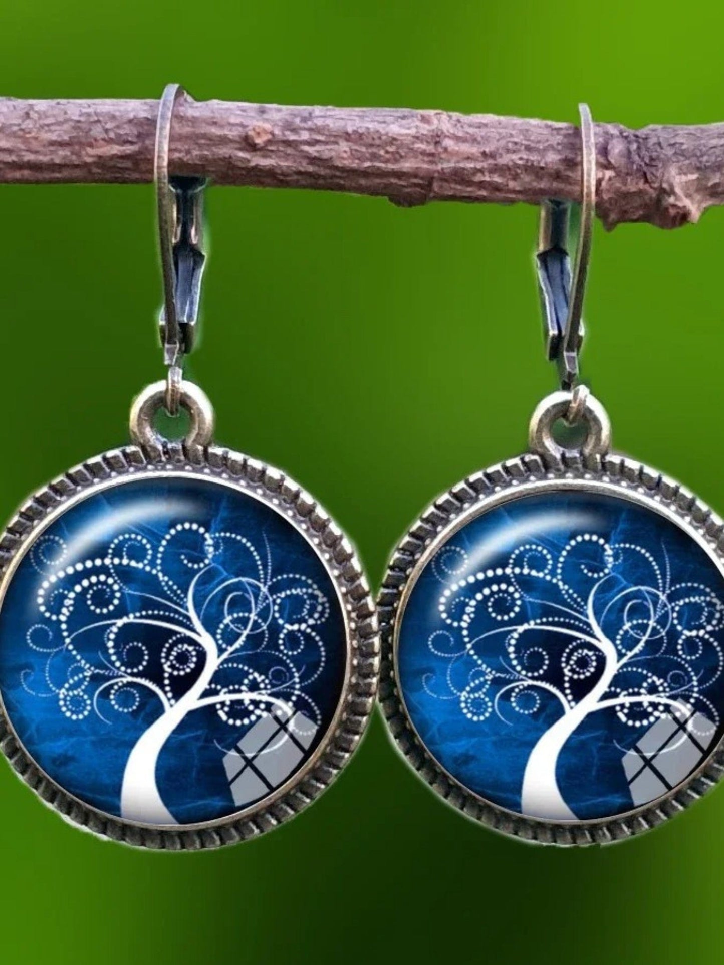 Boucles d'Oreilles Pendantes Arbre de Vie 15