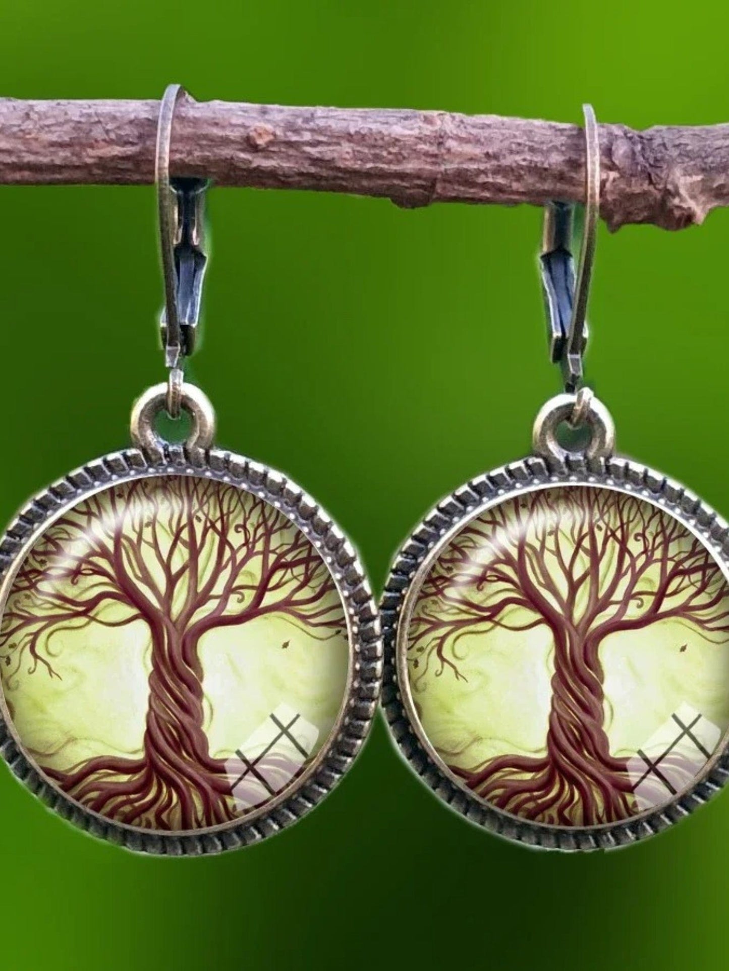 Boucles d'Oreilles Pendantes Arbre de Vie 18