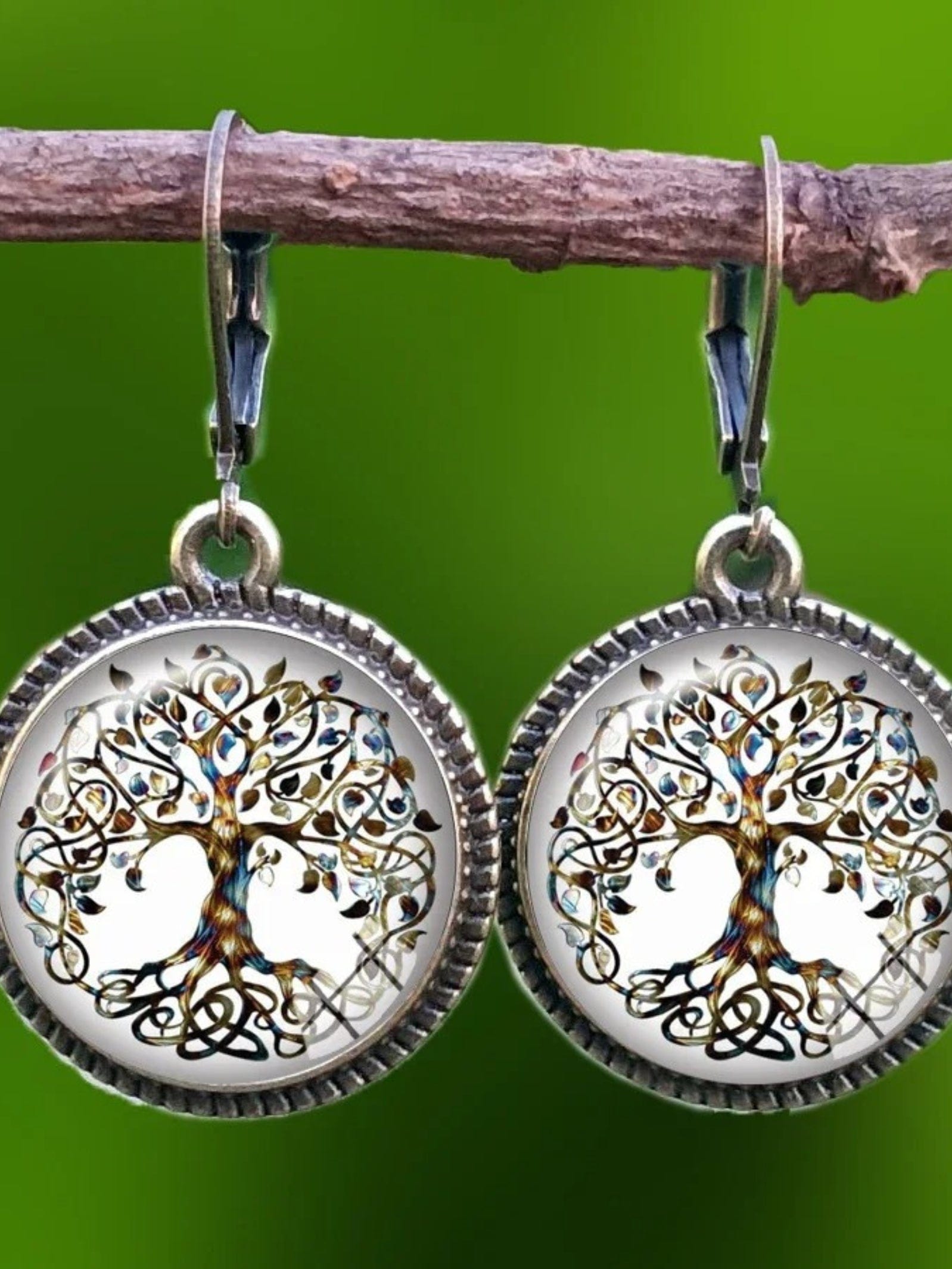 Boucles d'Oreilles Pendantes Arbre de Vie 19