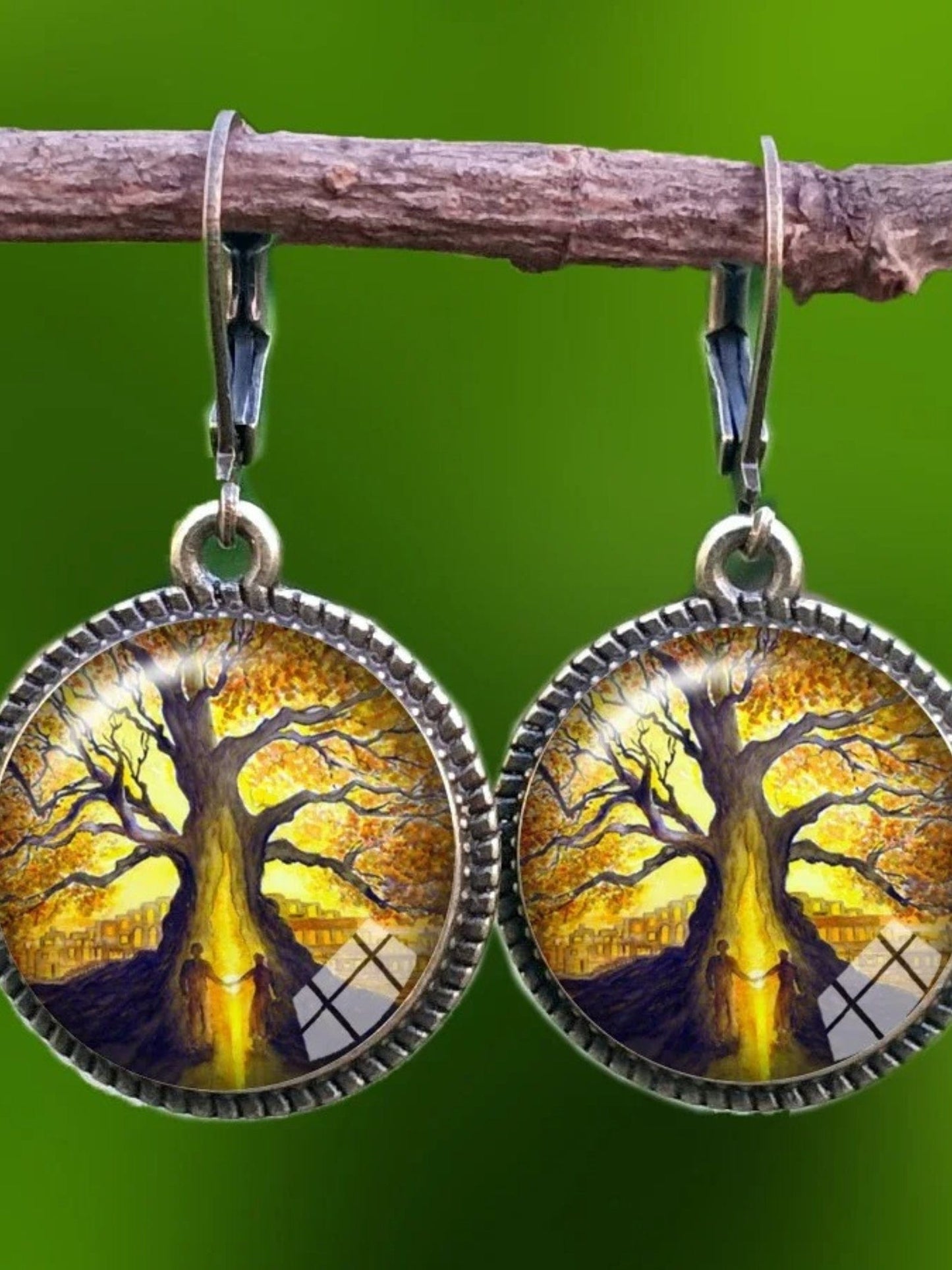 Boucles d'Oreilles Pendantes Arbre de Vie 2