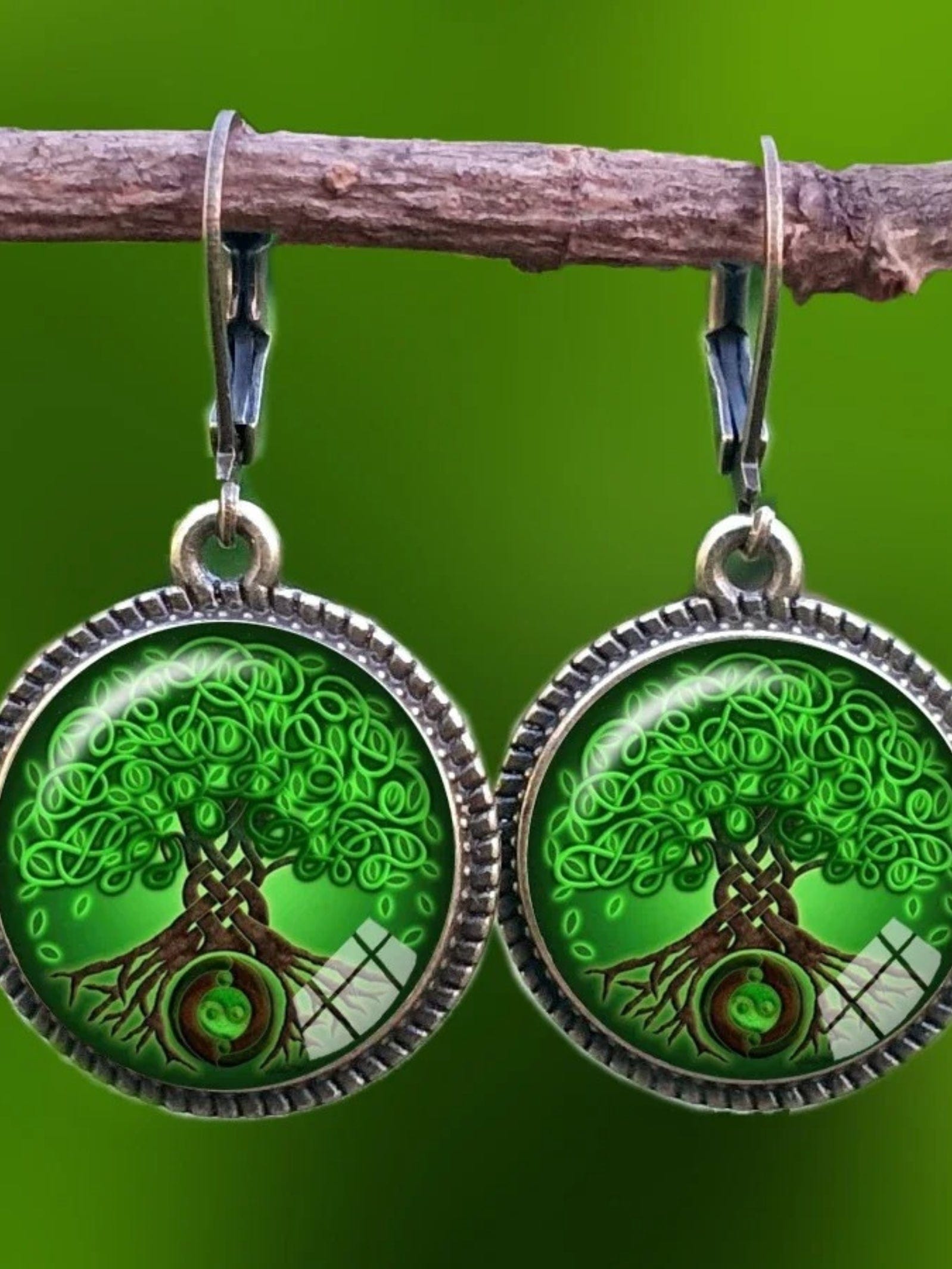 Boucles d'Oreilles Pendantes Arbre de Vie 4