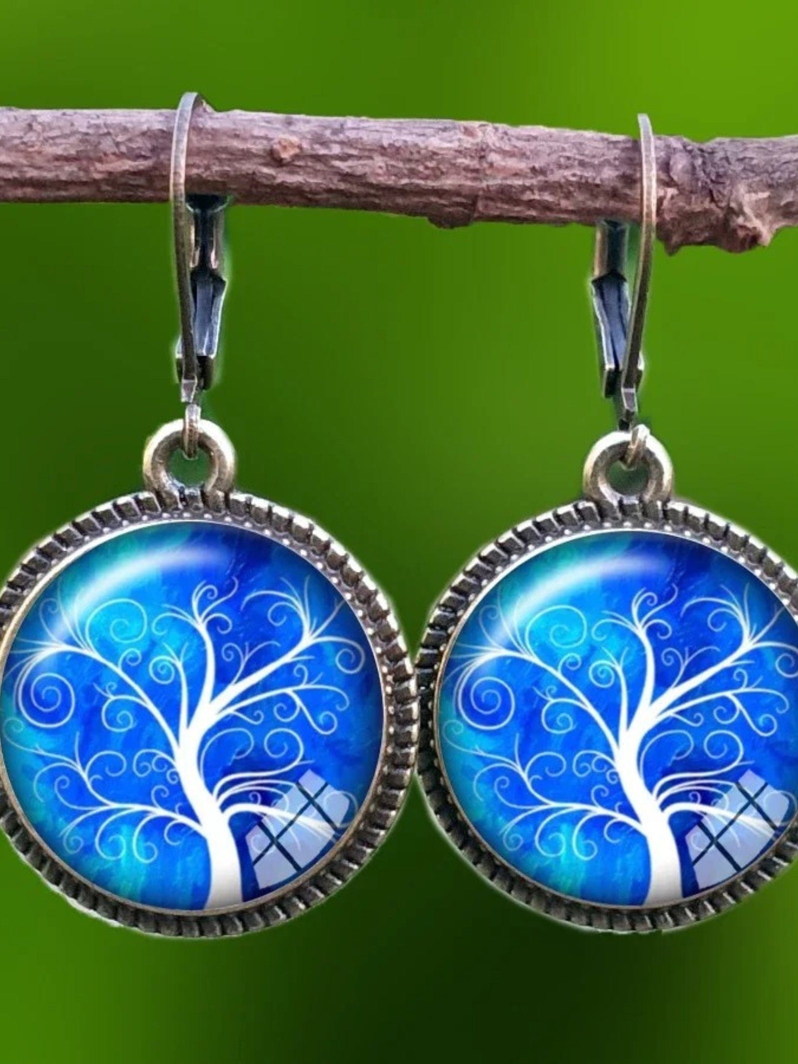 Boucles d'Oreilles Pendantes Arbre de Vie 6