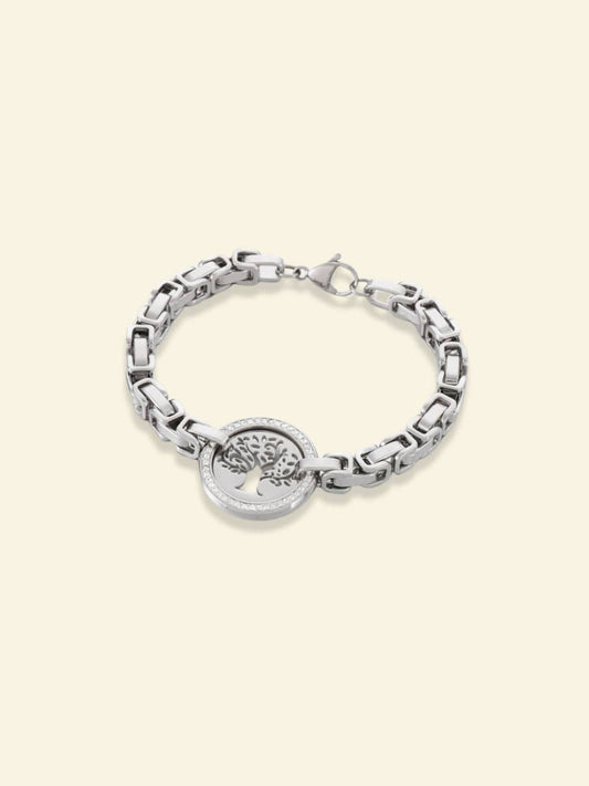 Bracelet Acier Inoxydable Arbre de Vie Argent