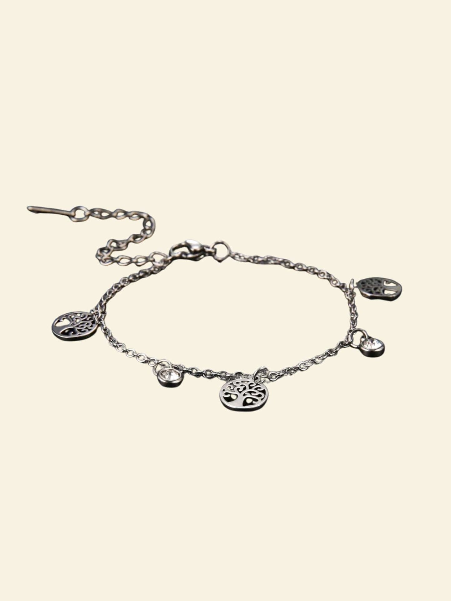 Bracelet Arbre de Vie Acier Inoxydable Argent / 17-22cm