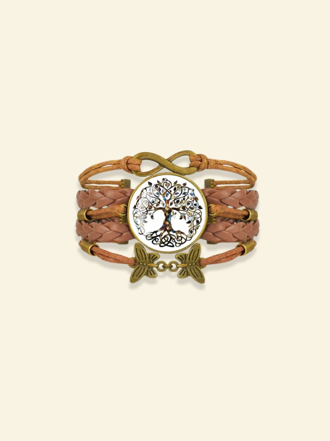 Bracelet Arbre de Vie Cuir et Verre 15