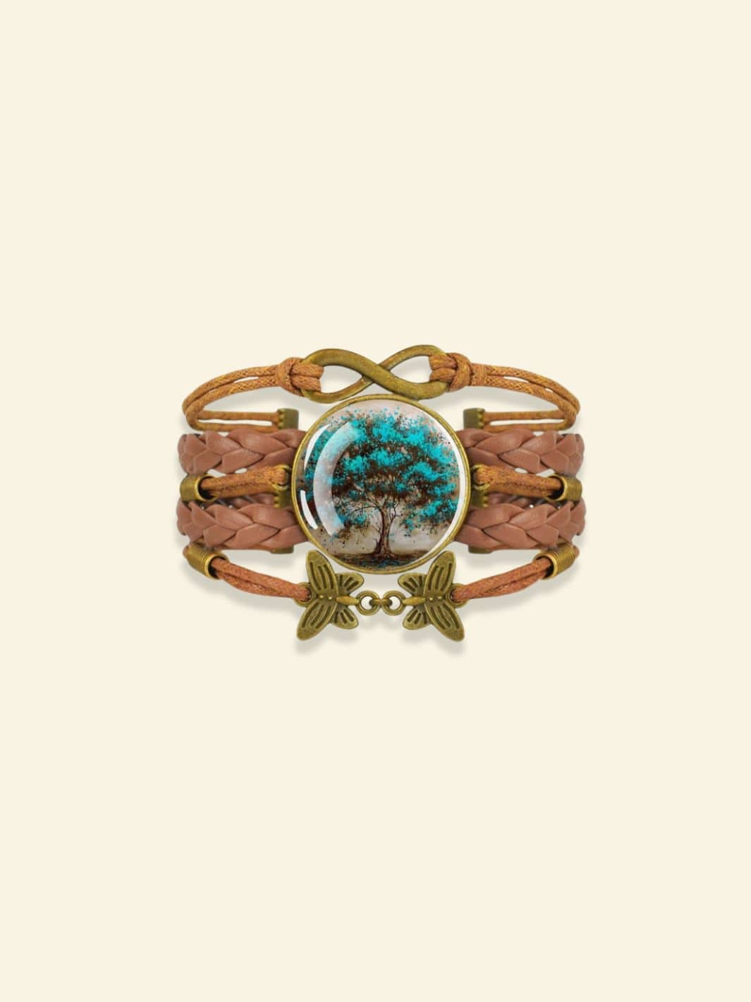 Bracelet Arbre de Vie Cuir et Verre 16