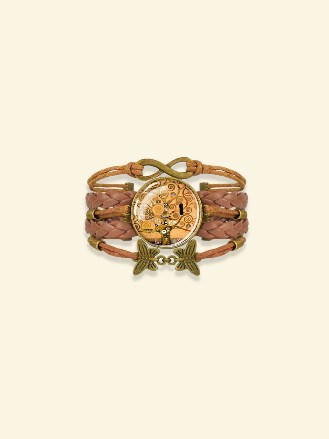 Bracelet Arbre de Vie Cuir et Verre 2