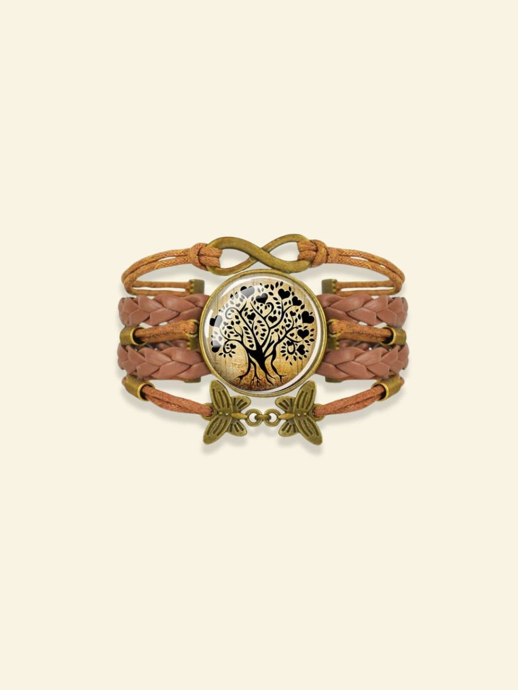 Bracelet Arbre de Vie Cuir et Verre 23