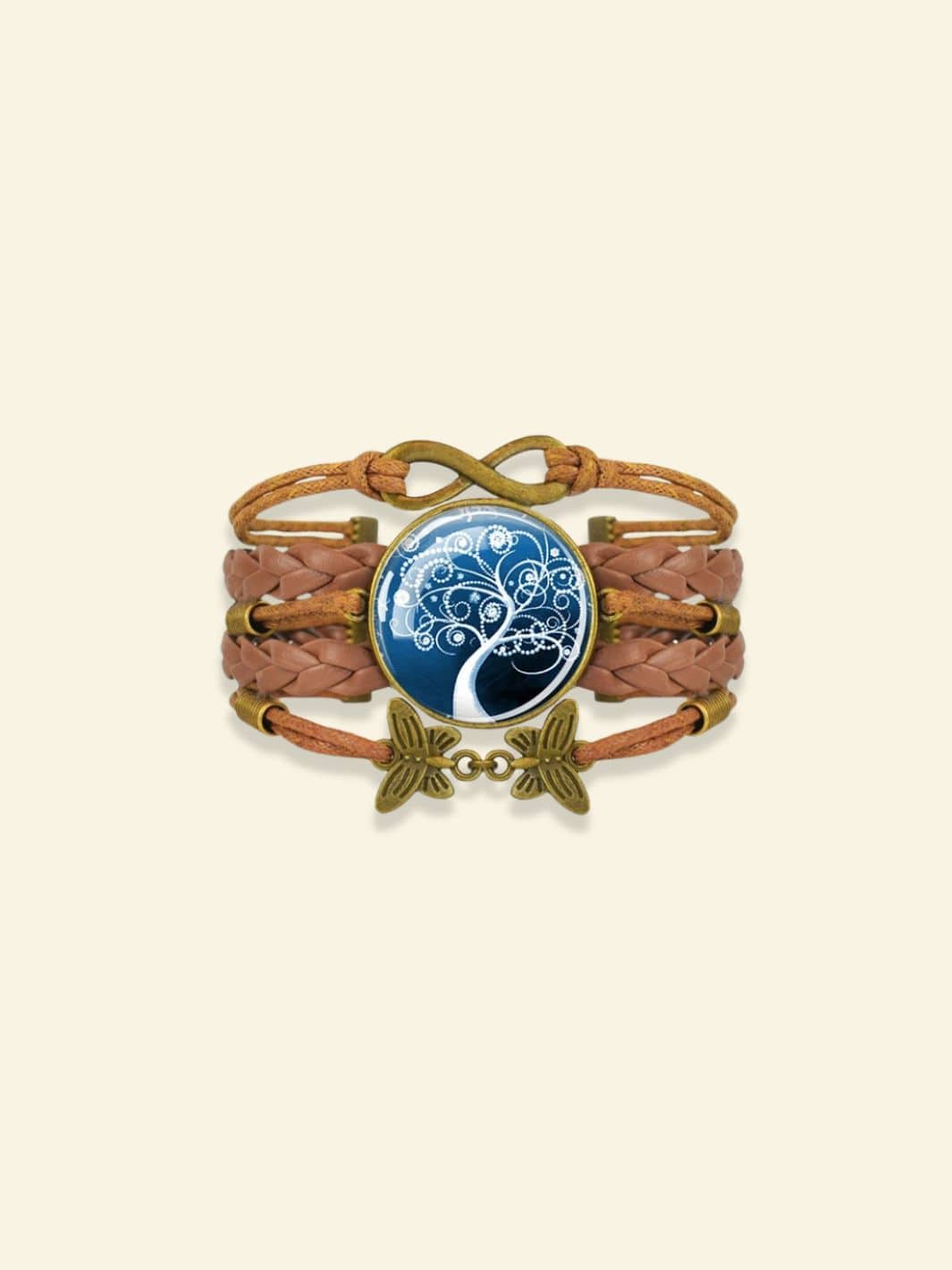 Bracelet Arbre de Vie Cuir et Verre 26