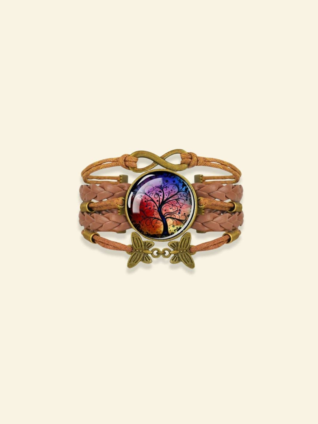 Bracelet Arbre de Vie Cuir et Verre 3