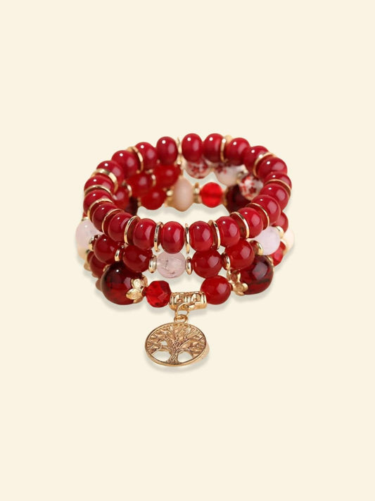 Bracelet Arbre de Vie Femme Rouge