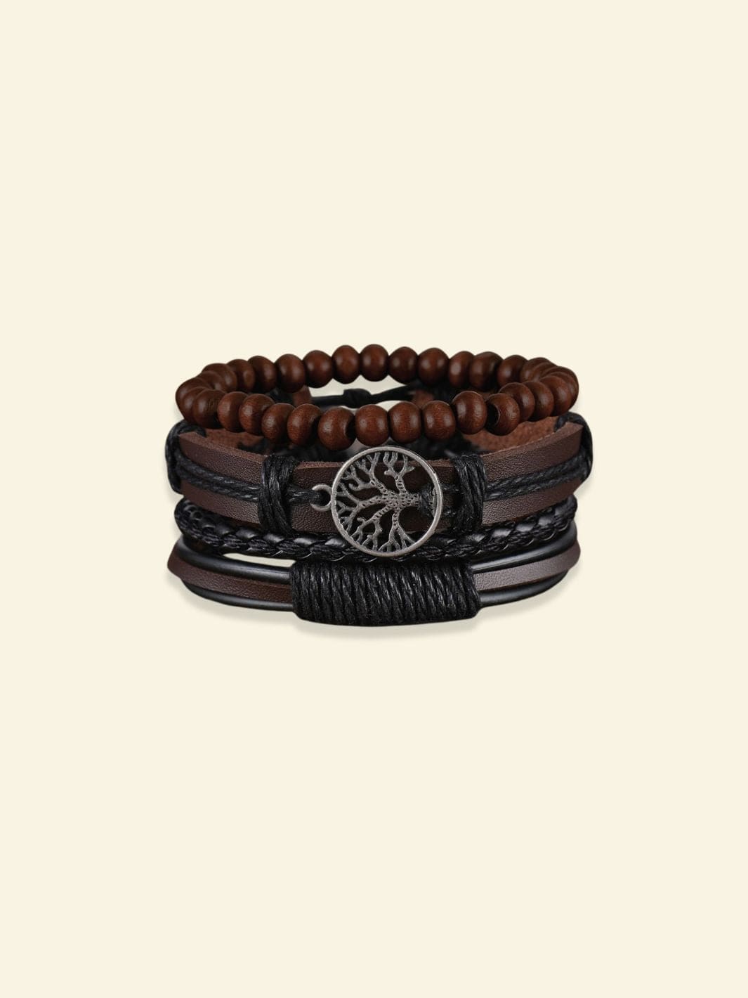 Bracelet Homme Cuir Arbre de Vie 