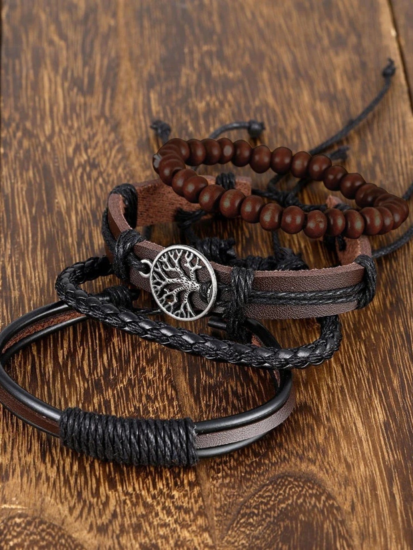 Bracelet Homme Cuir Arbre de Vie 