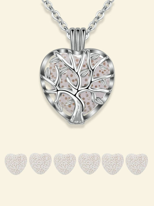 Collier Arbre de Vie Coeur Blanc