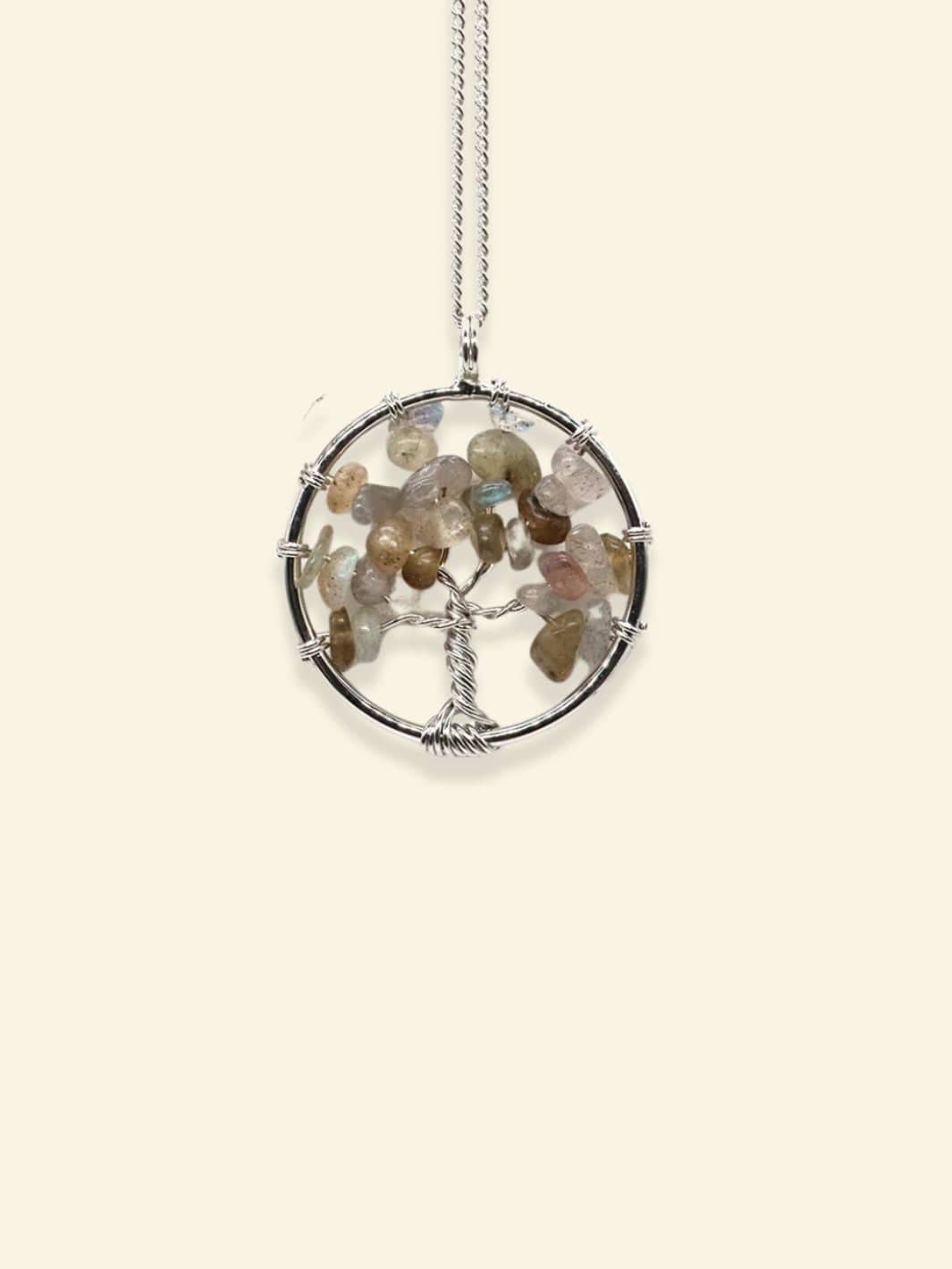 Collier Arbre de Vie Pierres Précieuses Labradorite