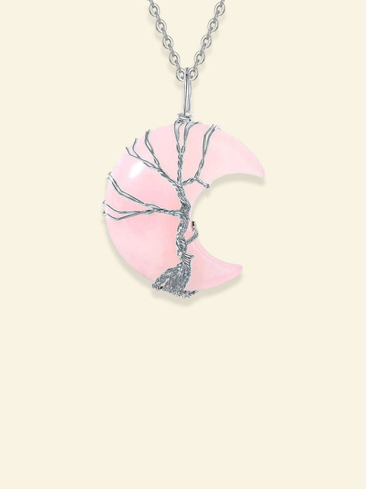 Collier Arbre de Vie Quartz Rose