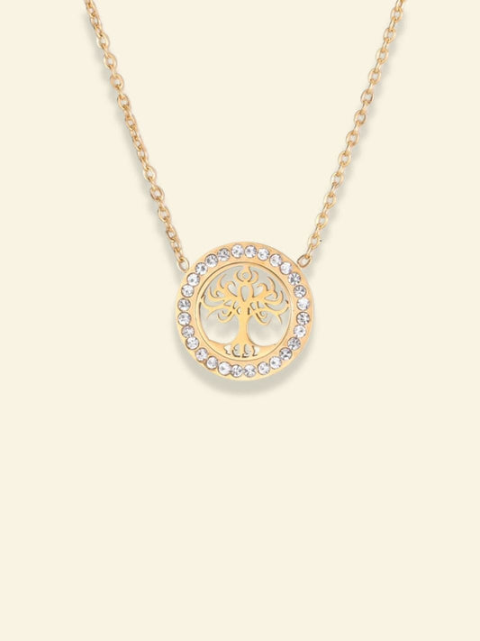 Collier avec Pendentif Arbre de Vie Doré