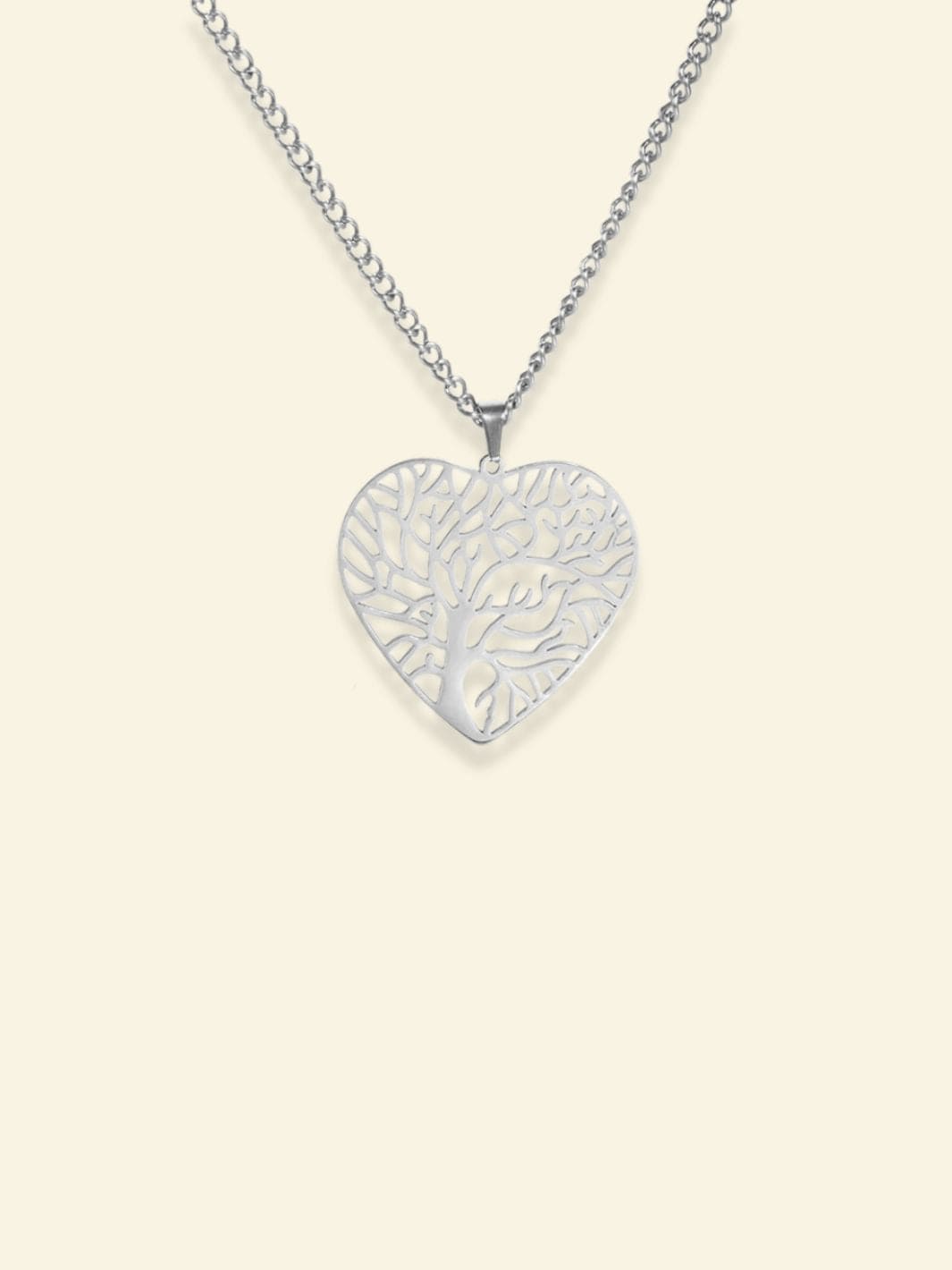 Collier Coeur Arbre de Vie Argent