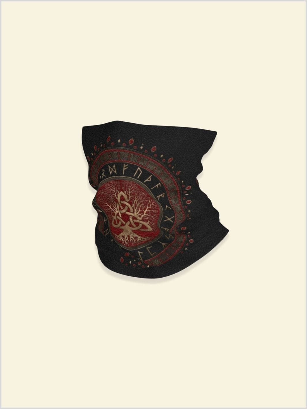 Foulard Arbre de Vie Yggdrasil Noir et rouge