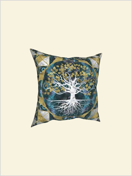 Housse de Coussin "Cercle de Vie Aquatique" | L'Unique Arbre de Vie 40x40cm