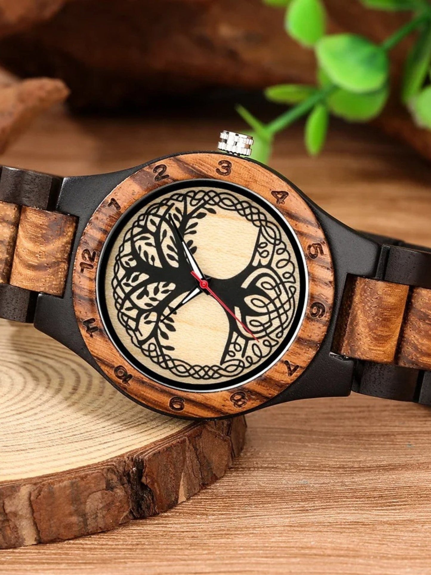 Montre en Bois Arbre de Vie