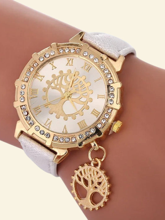 Montre Femme Arbre de Vie Bracelet blanc