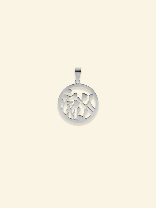 Pendentif Arbre de Vie en Acier Argent