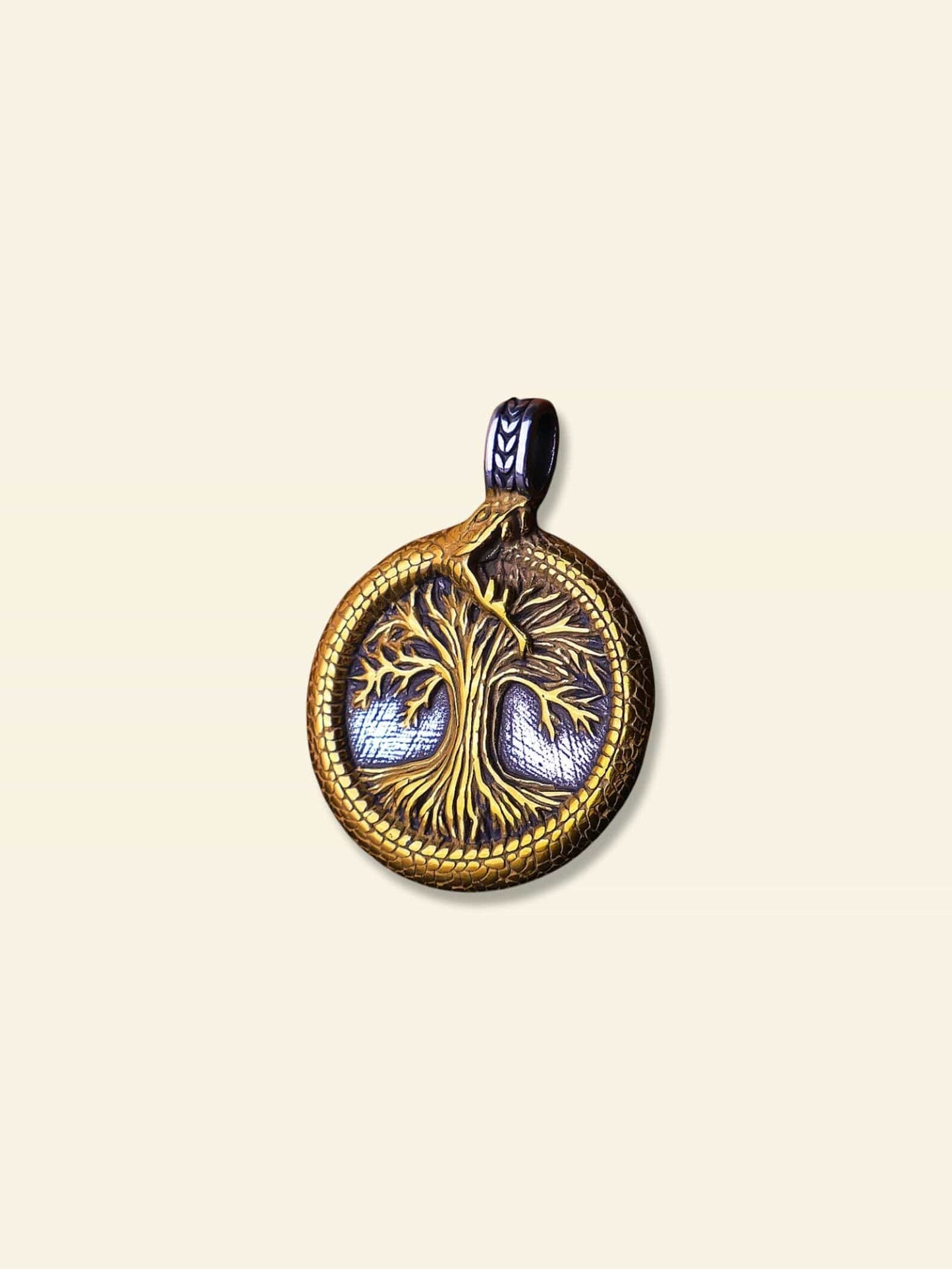 Pendentif Arbre de Vie Homme Doré