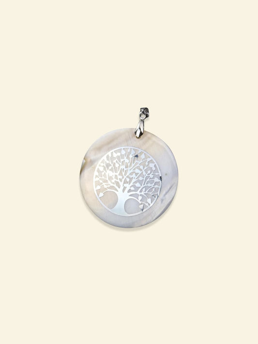 Pendentif Arbre de Vie Nacre Argent